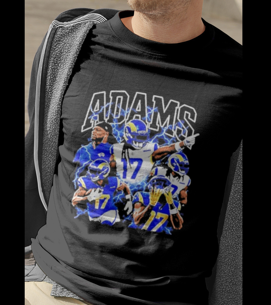 Los Angeles Rams 17 Adams Thunder Player Collage T-Shirt
