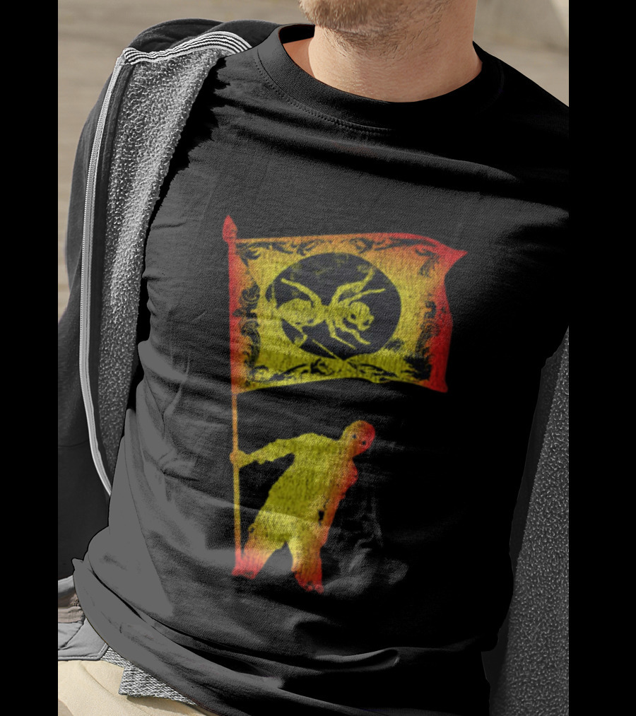 The Prodigy Ant Silhouette Brandishing Flag Multicolor T-Shirt