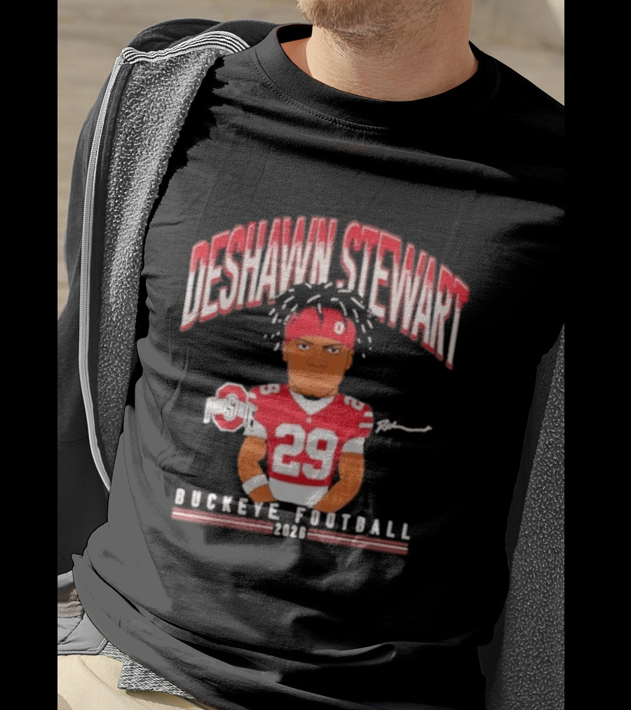 Deshawn Stewart Ohio State Buckeye Football Cartoon 26 T-Shirt