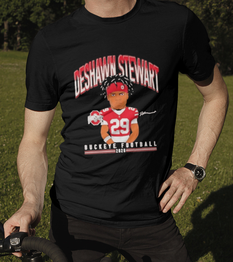 Deshawn Stewart Ohio State Buckeye Football Cartoon 26 T-Shirt