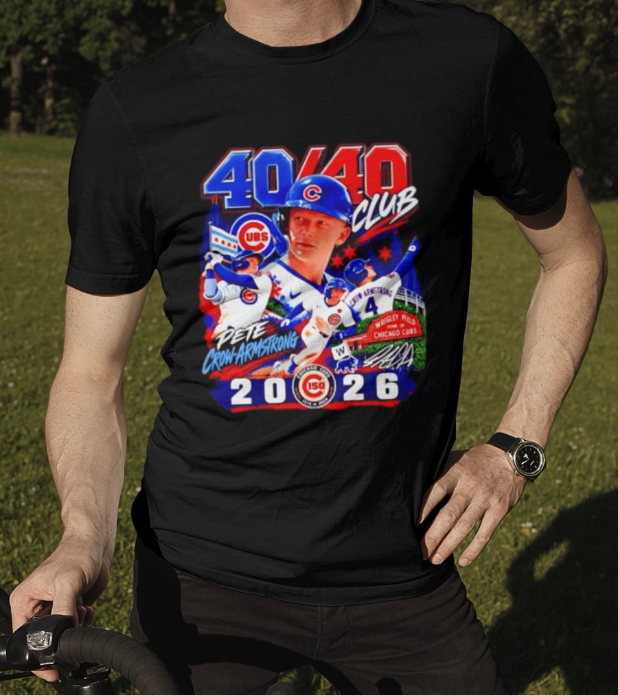 40/40 Club Pete Crow Armstrong Chicago Cubs Wrigley Field 2026 T-Shirt