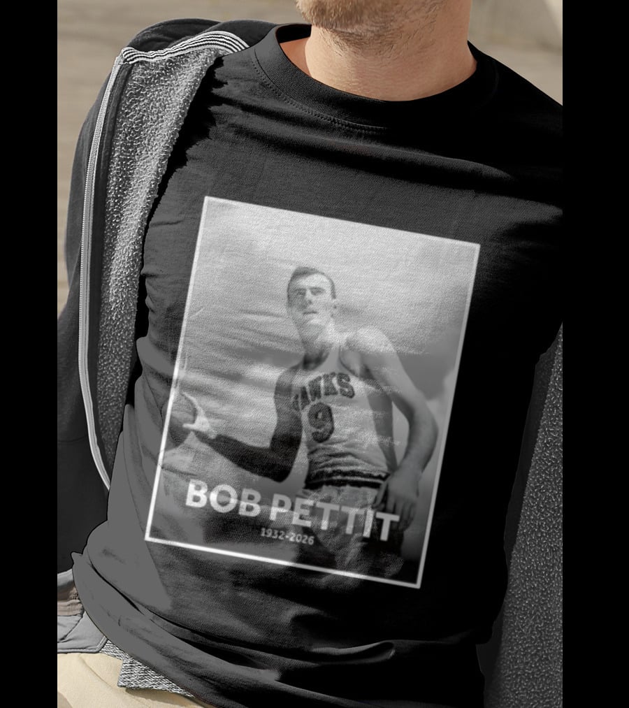 Bob Pettit 1932 2026 Hawks Basketball Legend T-Shirt