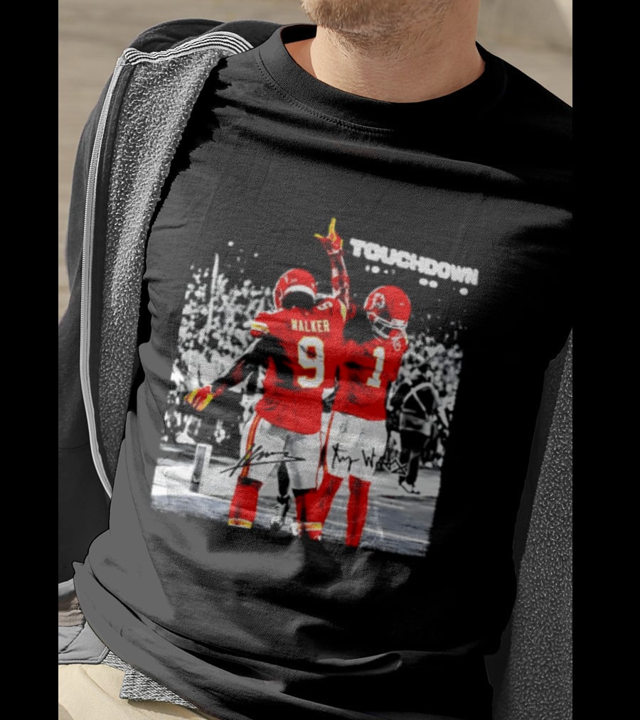 Kenneth Walker III Xavier Worthy Kansas City Chiefs Touchdown Celebration T-Shirt