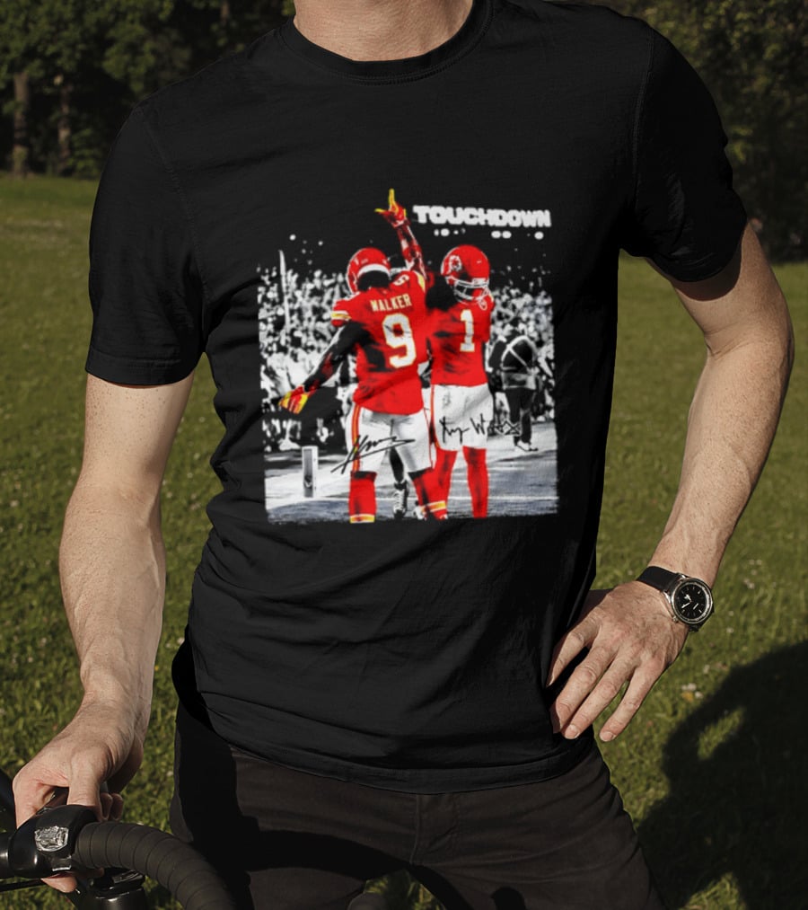 Kenneth Walker III Xavier Worthy Kansas City Chiefs Touchdown Celebration T-Shirt