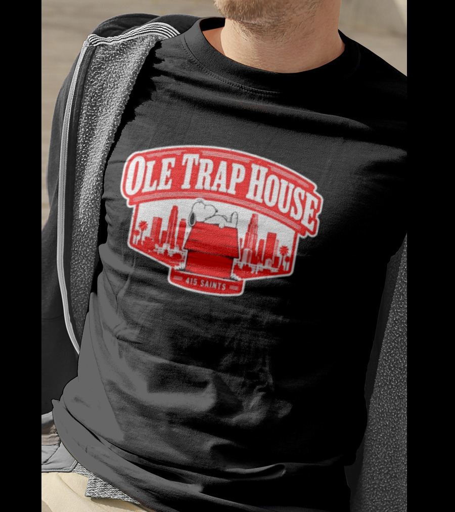 Ole Trap House Snoopy 415 Saints Skyline T-Shirt