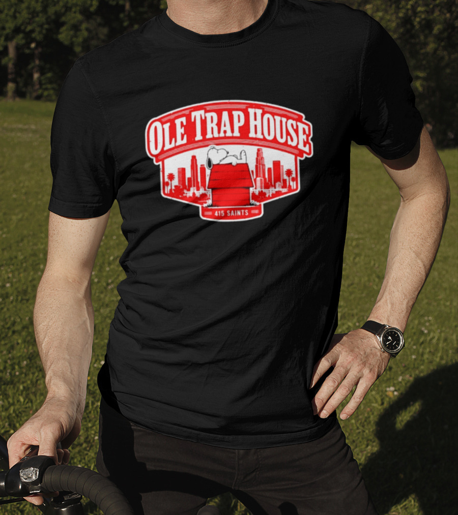 Ole Trap House Snoopy 415 Saints Skyline T-Shirt