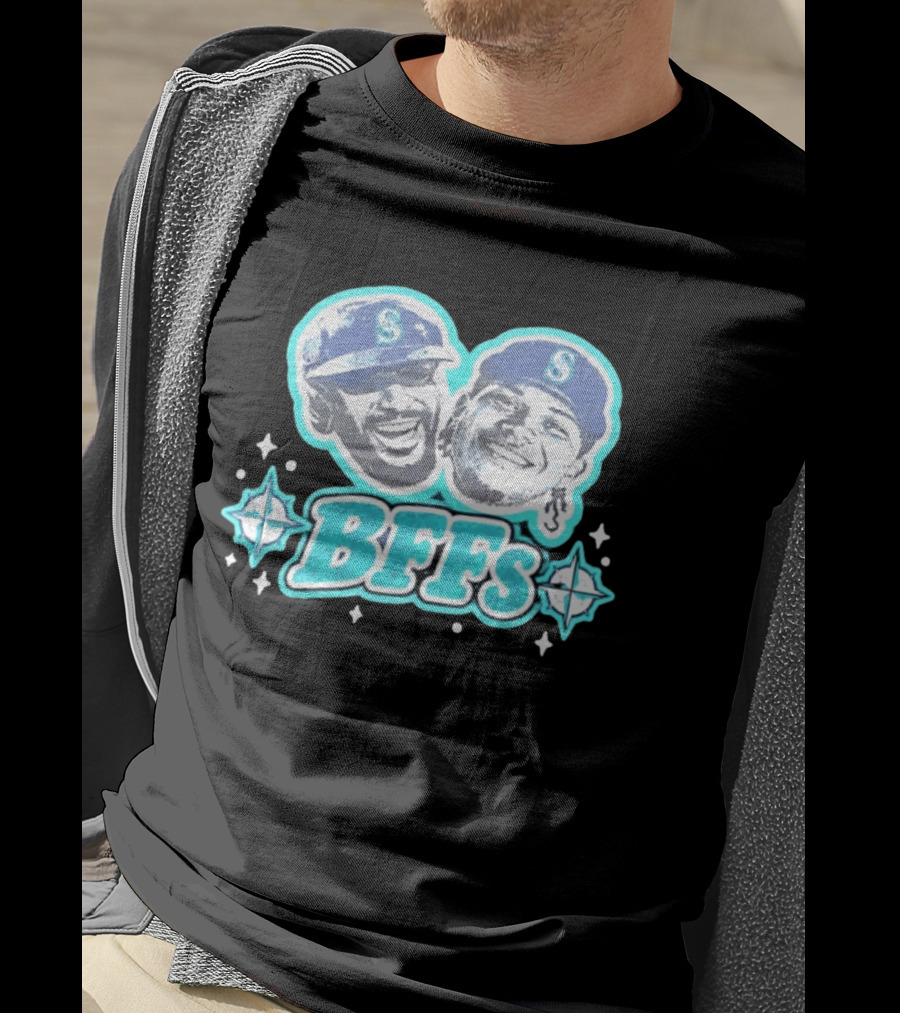 BFFs Seattle Mariners Laz Michael Arroyo Big Head T-Shirt