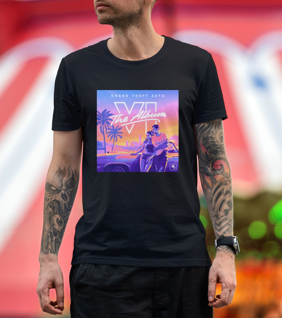 Grand Theft Auto VI The Album 2026 Retro Sunset Vibes T-Shirt