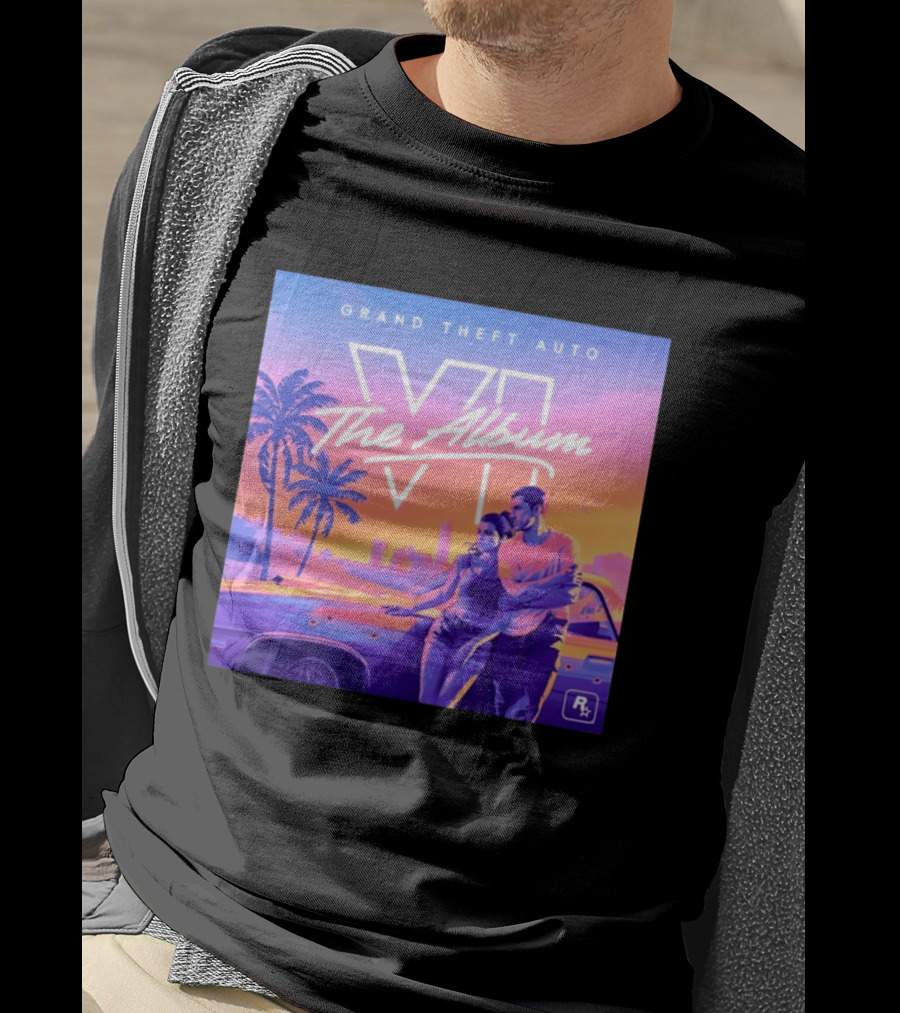 Grand Theft Auto VI The Album 2026 Retro Sunset Vibes T-Shirt