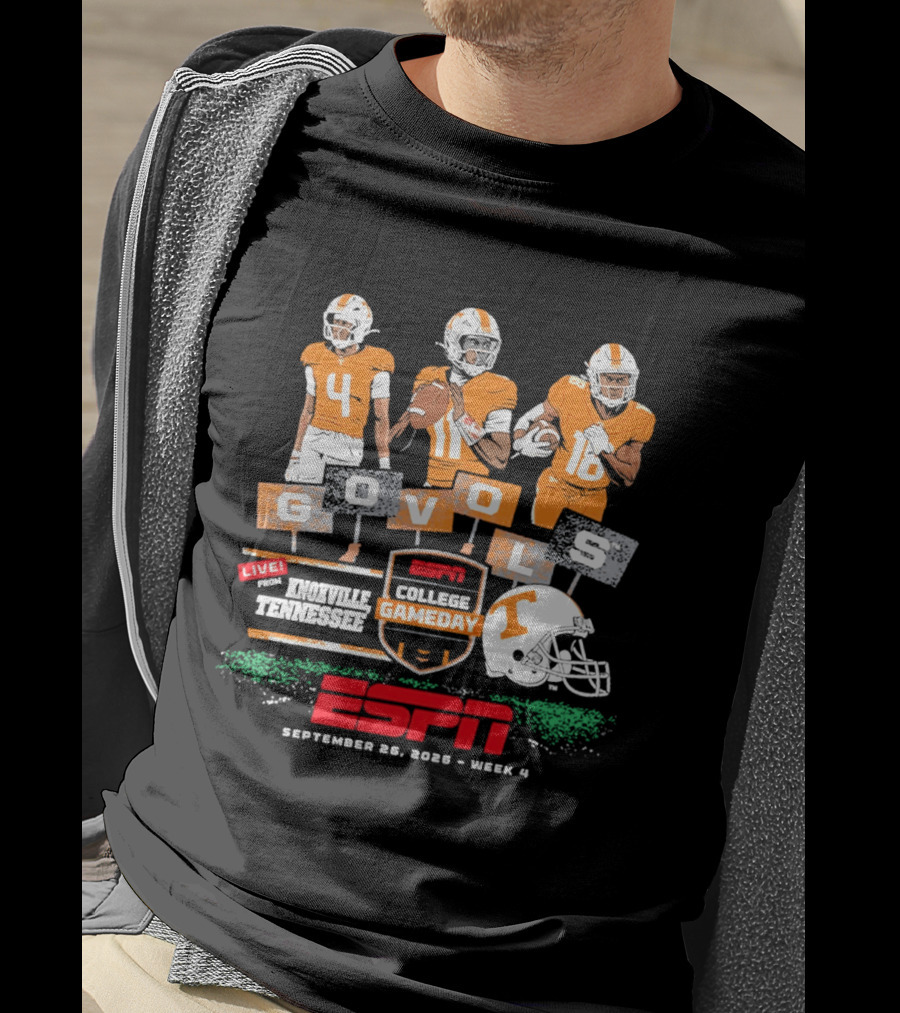 Tennessee Volunteers Go Vols ESPN College Gameday Knoxville September 2026 Football Players T-Shirt