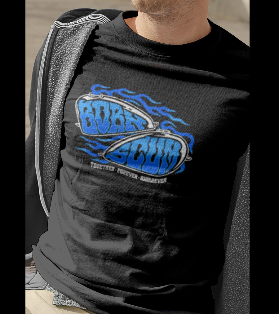 Born Scum Together Forever Wherever Blue Flame Motorcycle Eyewear T-Shirt