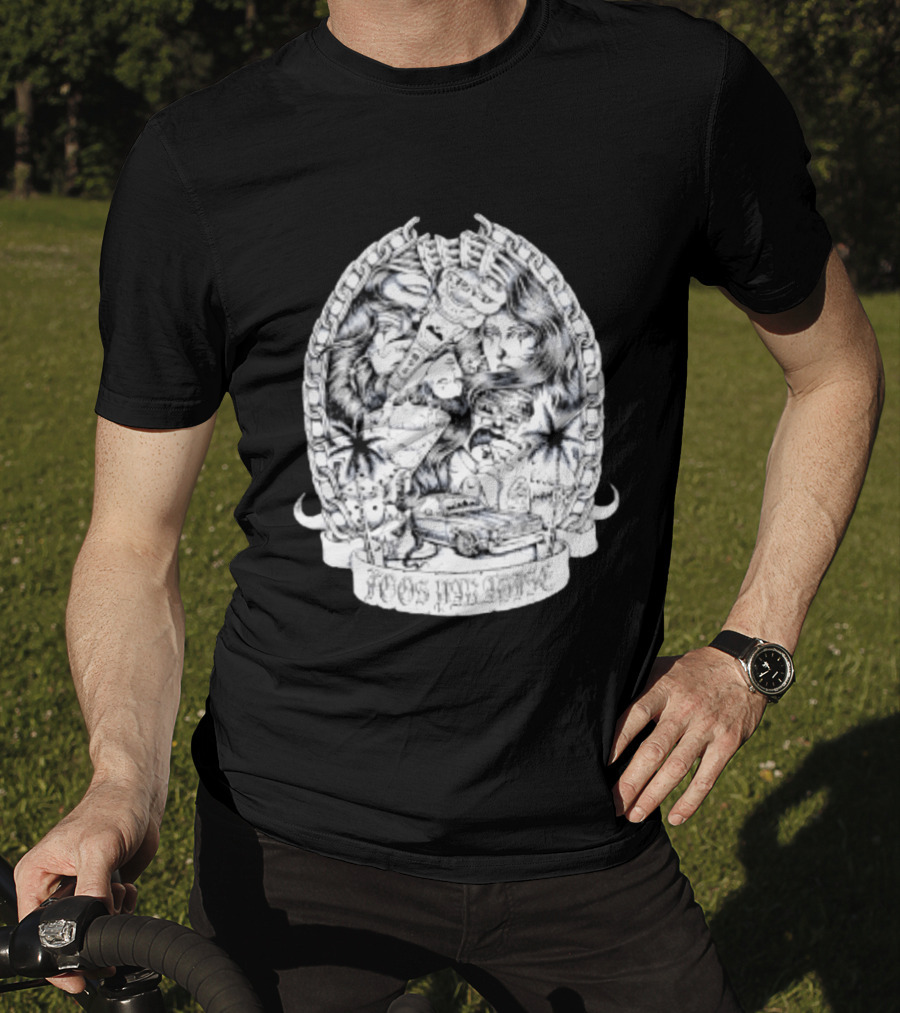 Foos Paradise Chicano Lowrider Culture Classic Cars Chain T-Shirt