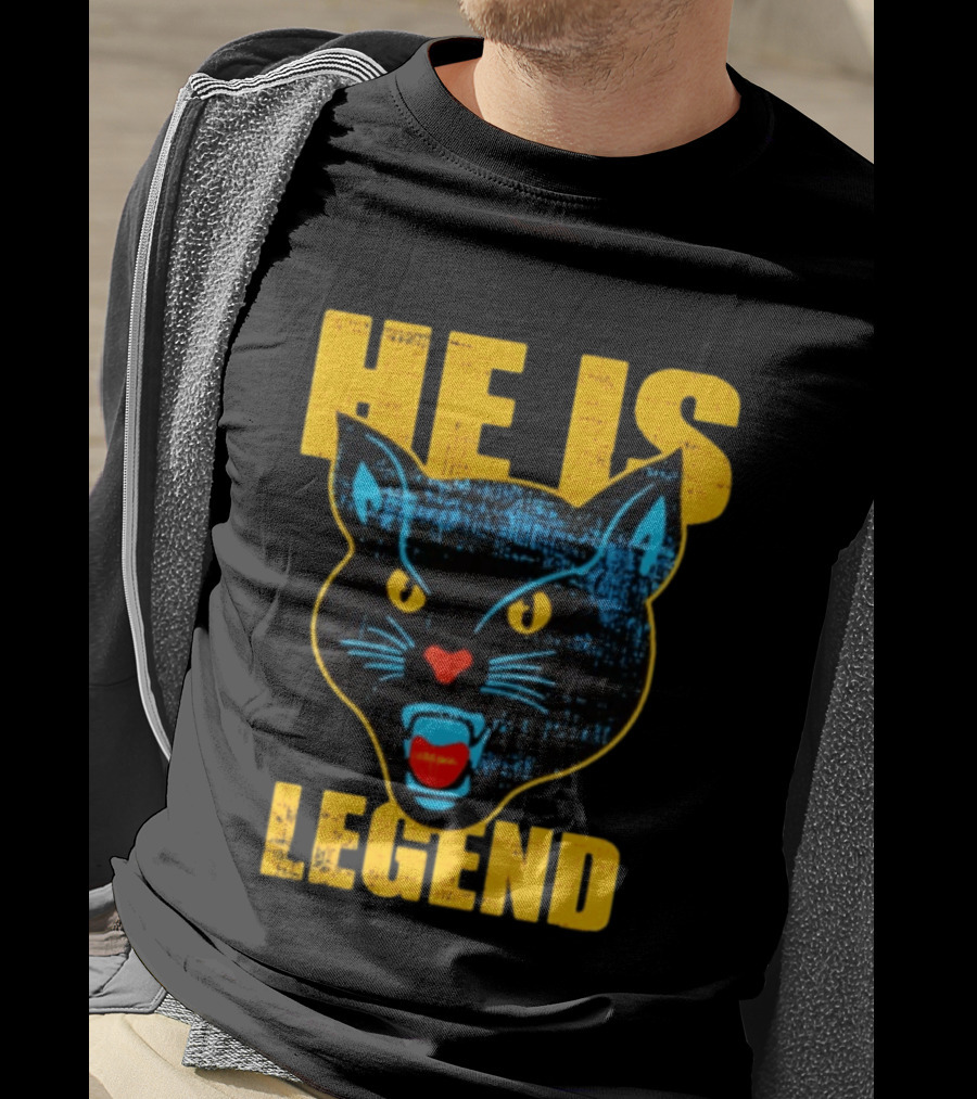 HE IS LEGEND Black Cat Fierce Panther T-Shirt