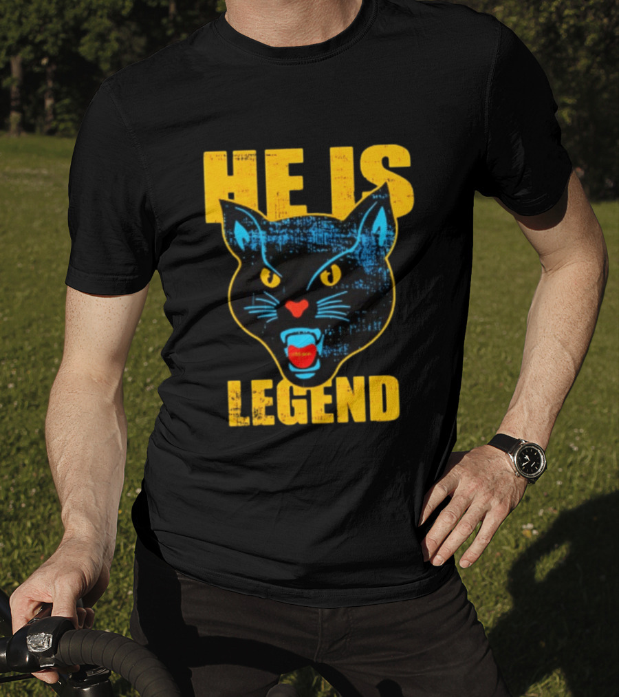 HE IS LEGEND Black Cat Fierce Panther T-Shirt
