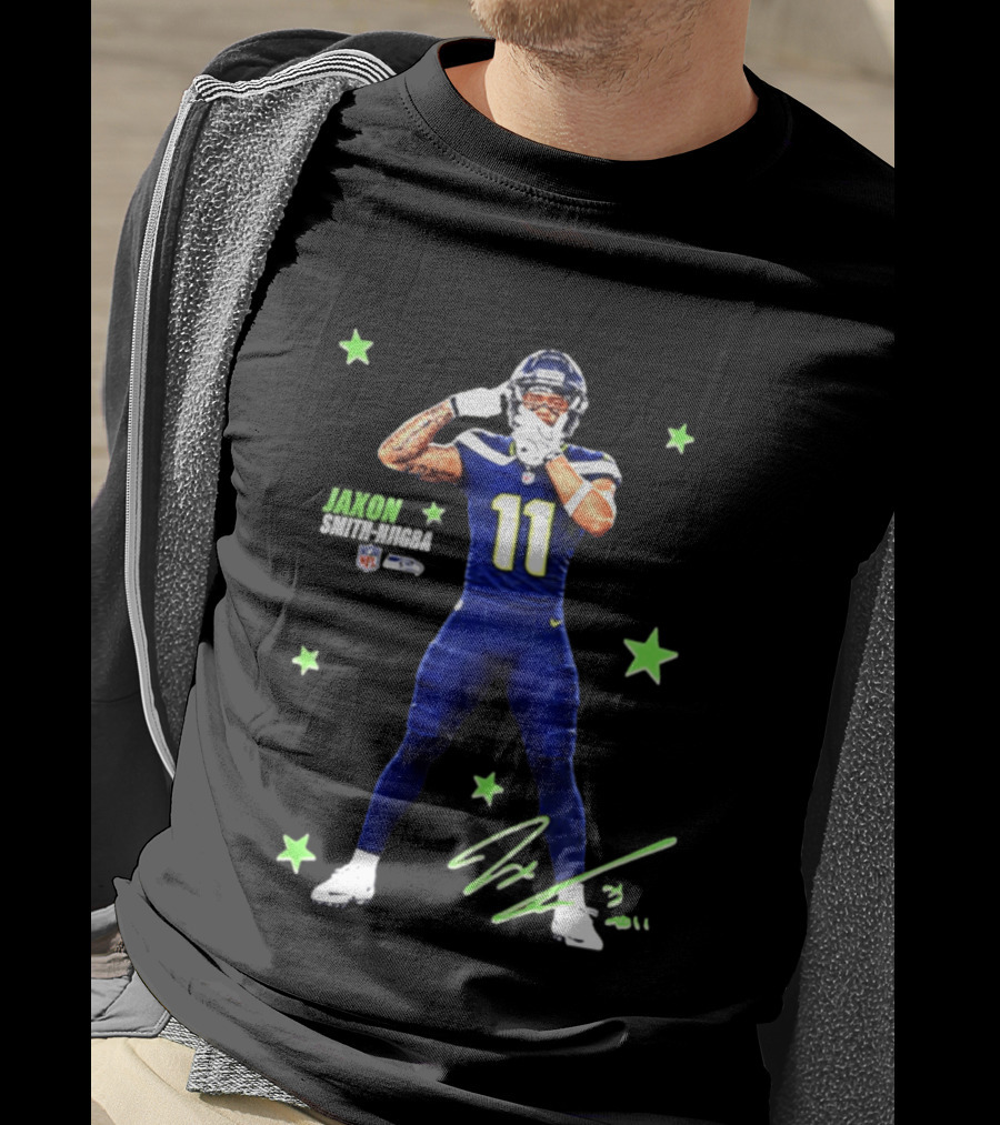 Jaxon Smith Njigba Seattle Seahawks Number 11 NFL Star Player T-Shirt