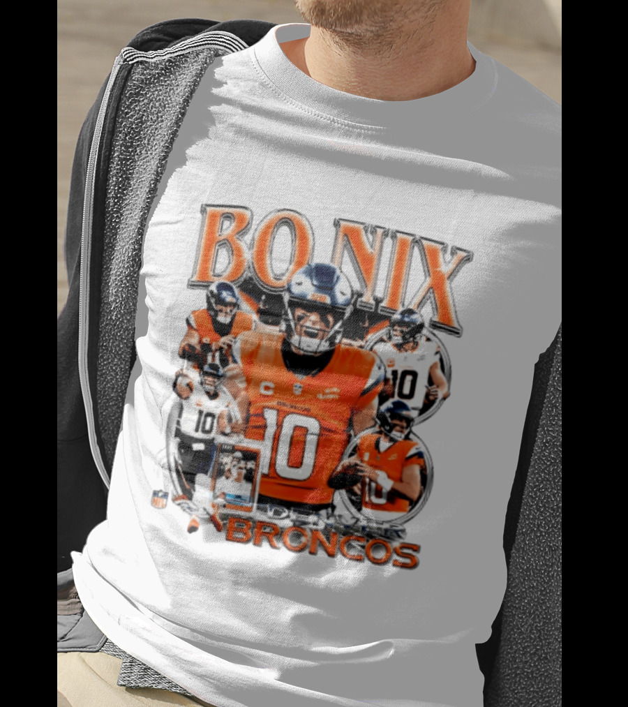 Bo Nix Denver Broncos 2026 Player #10 Collage T-Shirt