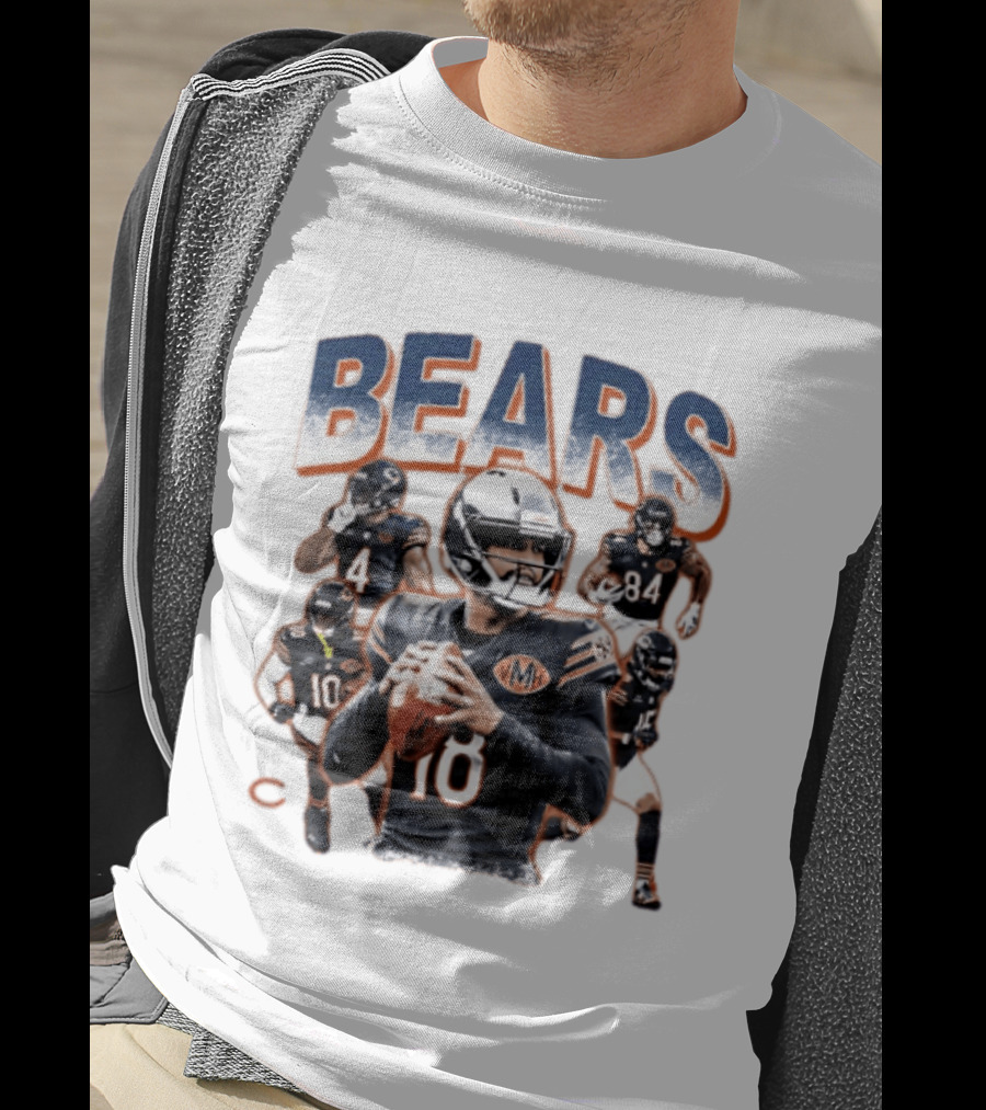 BEARS Chicago 2026 Football Team Collage T-Shirt