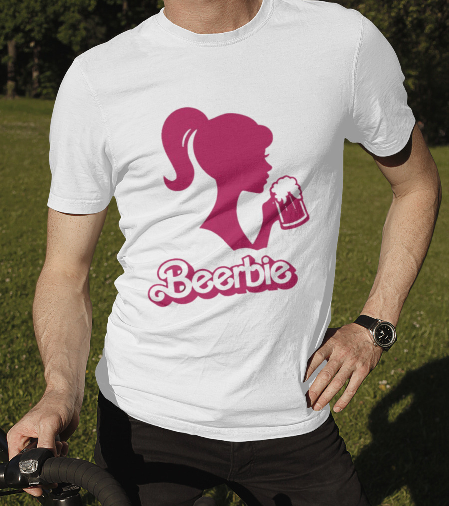 Beerbie Pink Beer Barbie Icon With Beer T-Shirt