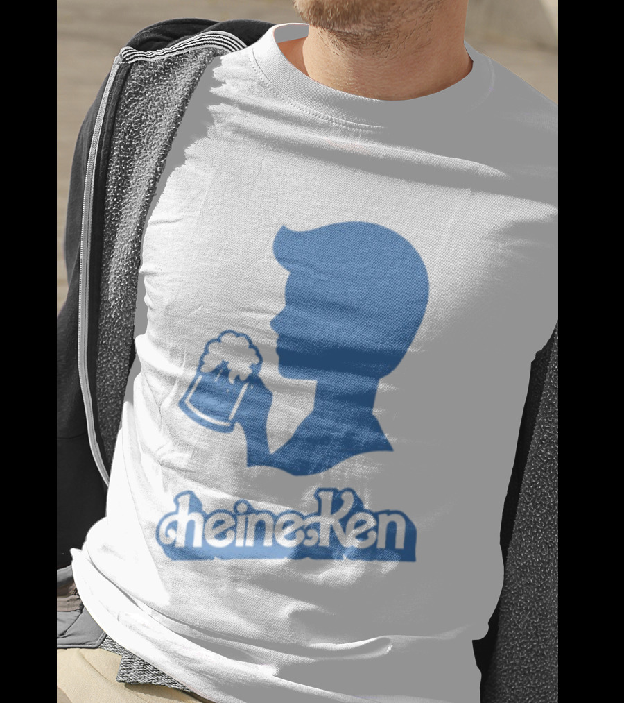 Ken Blue Beer Silhouette Heineken Play On Words T-Shirt