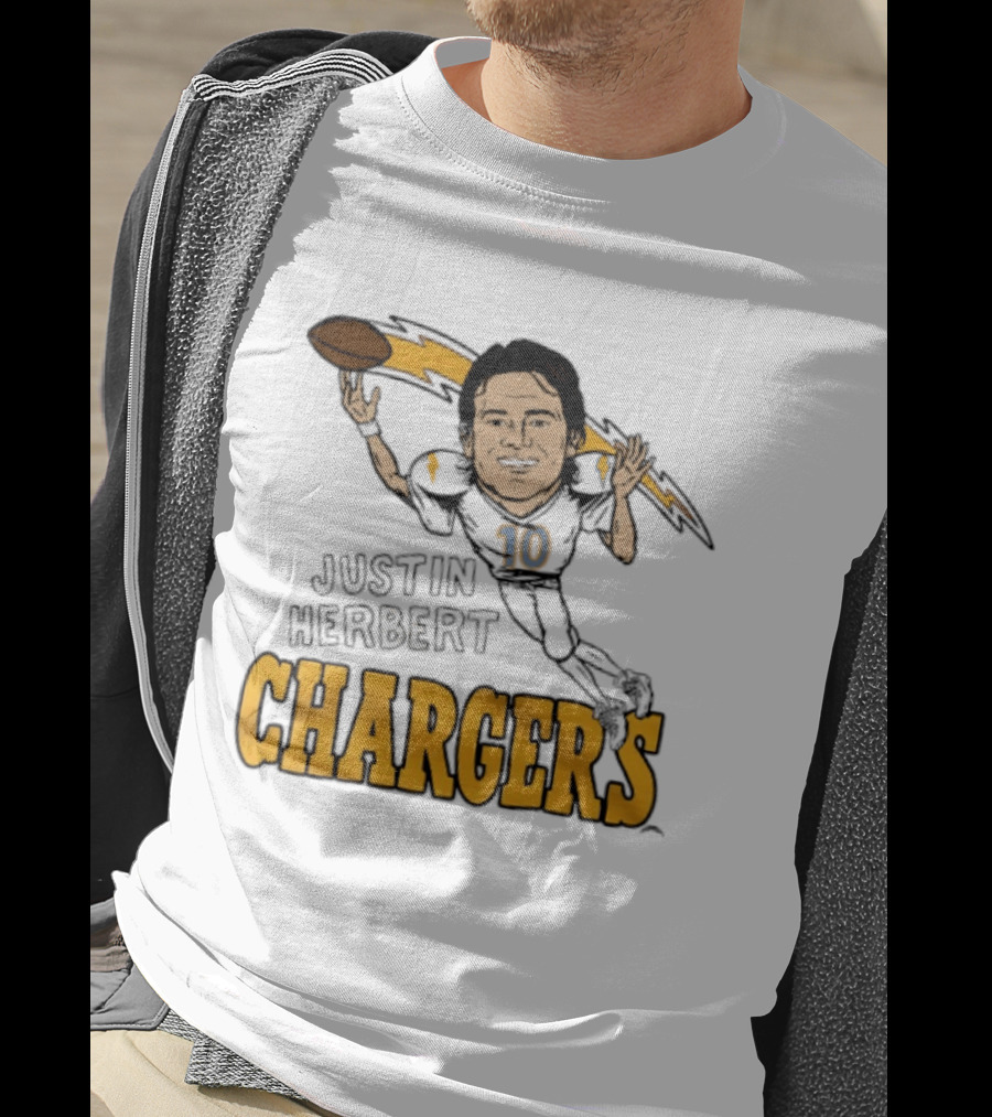 Justin Herbert Chargers Football Caricature Los Angeles T-Shirt