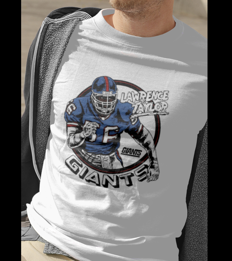 New York Giants Lawrence Taylor Football Player Vintage Pose T-Shirt