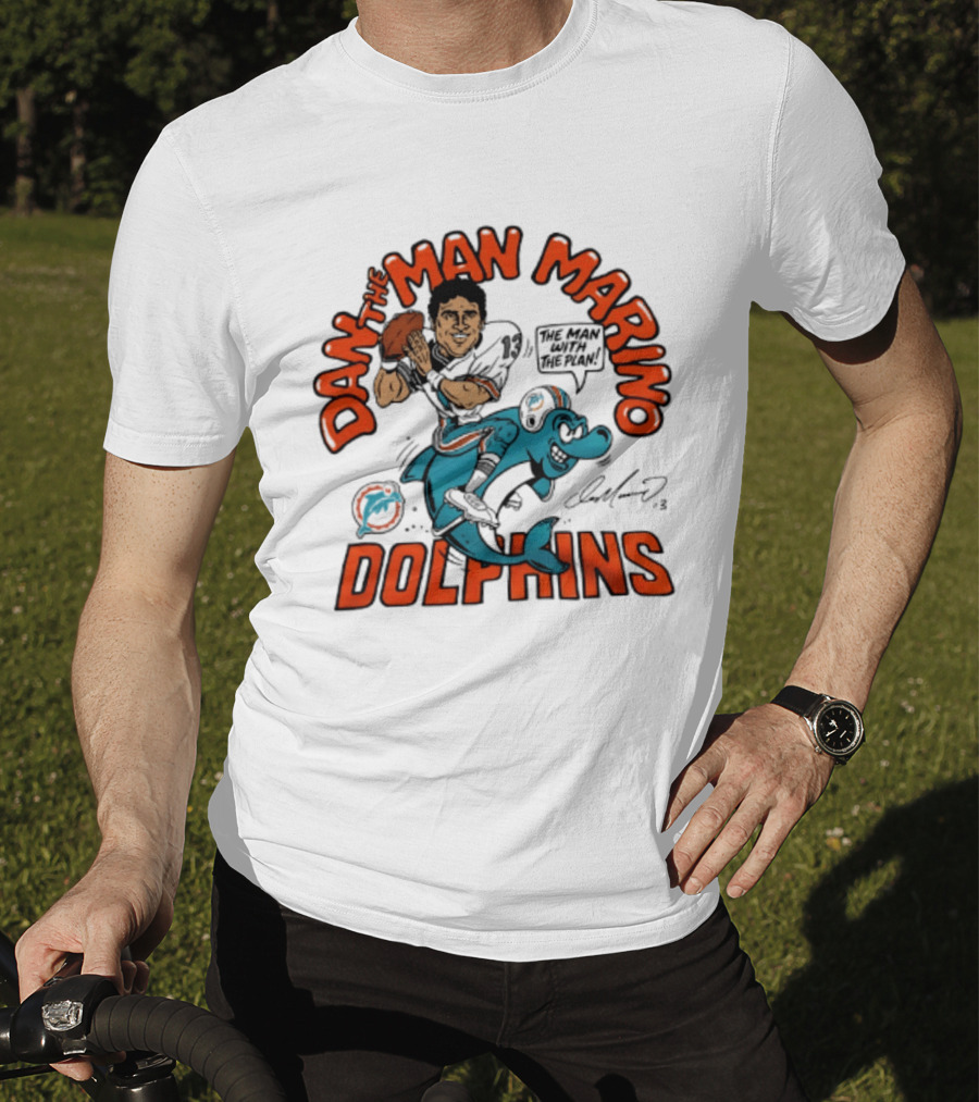 Dan The Man Marino Dolphins Football Caricature T-Shirt