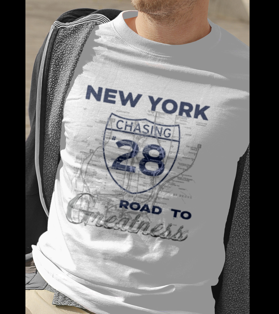 New York Chasing 28 Road To Greatness Map T-Shirt