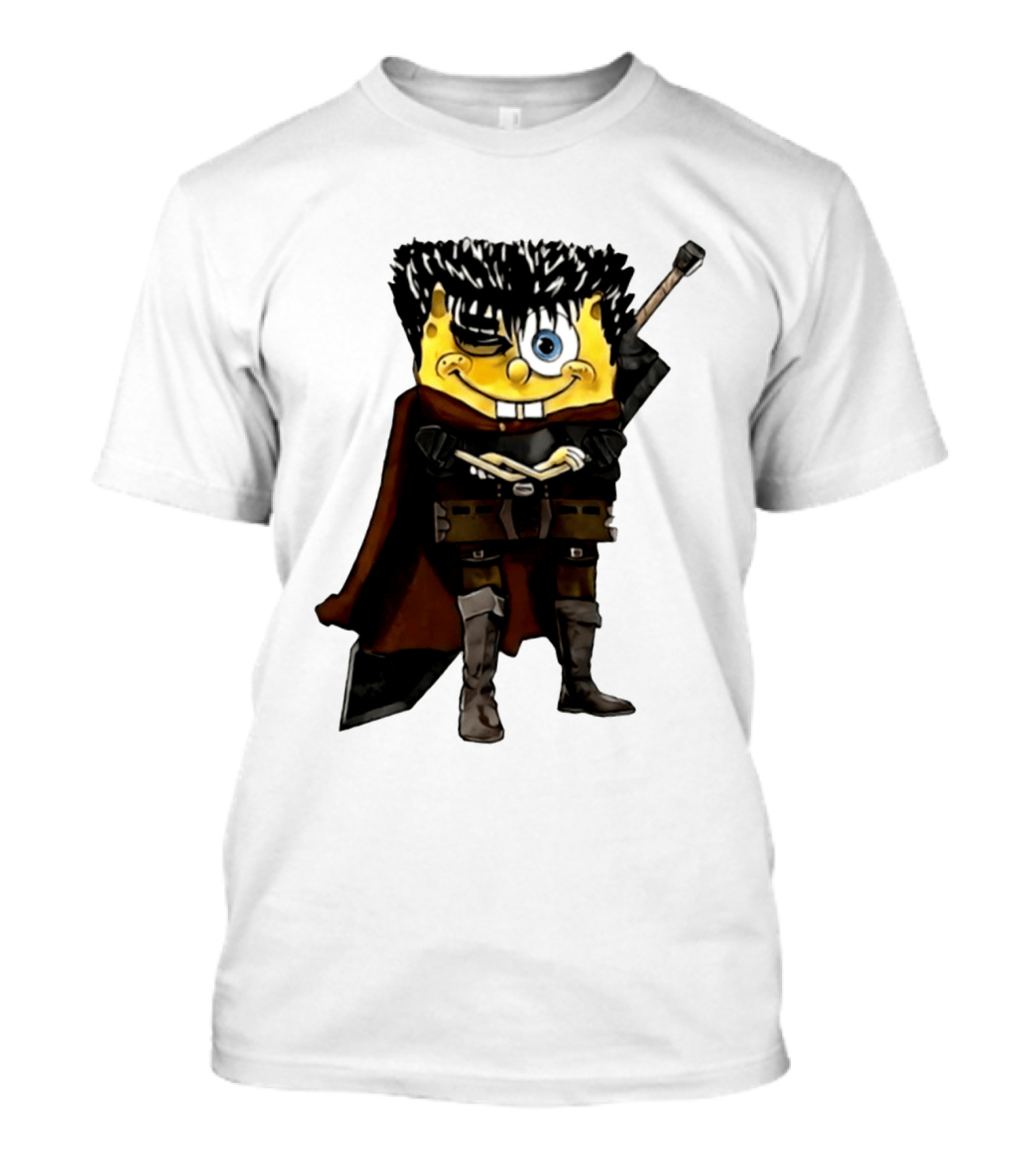 SpongeBob X Berserk Guts Crossover SpongeGuts SquarePants Character Mashup T-Shirt