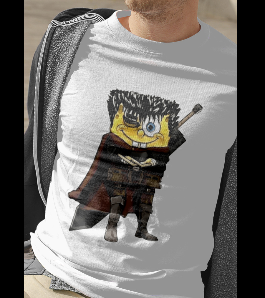 SpongeBob X Berserk Guts Crossover SpongeGuts SquarePants Character Mashup T-Shirt
