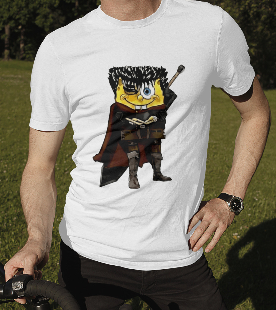 SpongeBob X Berserk Guts Crossover SpongeGuts SquarePants Character Mashup T-Shirt