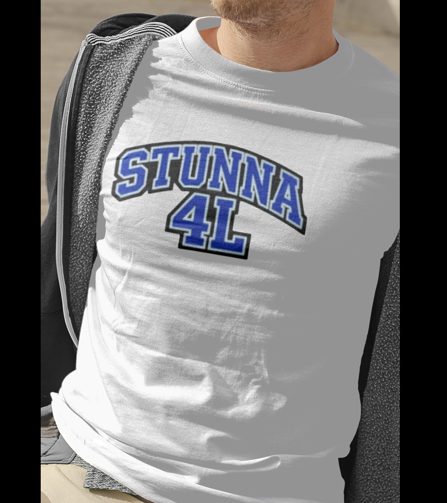 Stunna 4L Rap Hip Hop Streetwear Sports Style Bold Blue Lettering T-Shirt