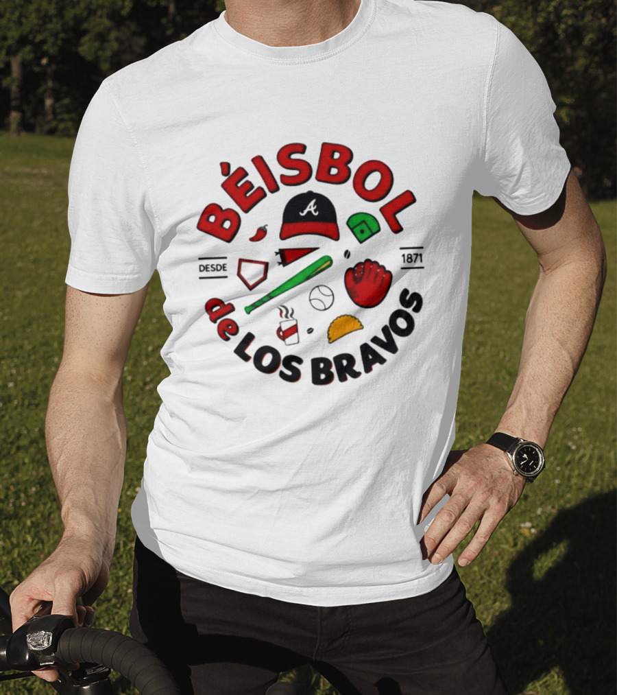 Béisbol De Los Bravos Desde 1871 Hat Bat Glove Baseball Taco Pepper Coffee T-Shirt