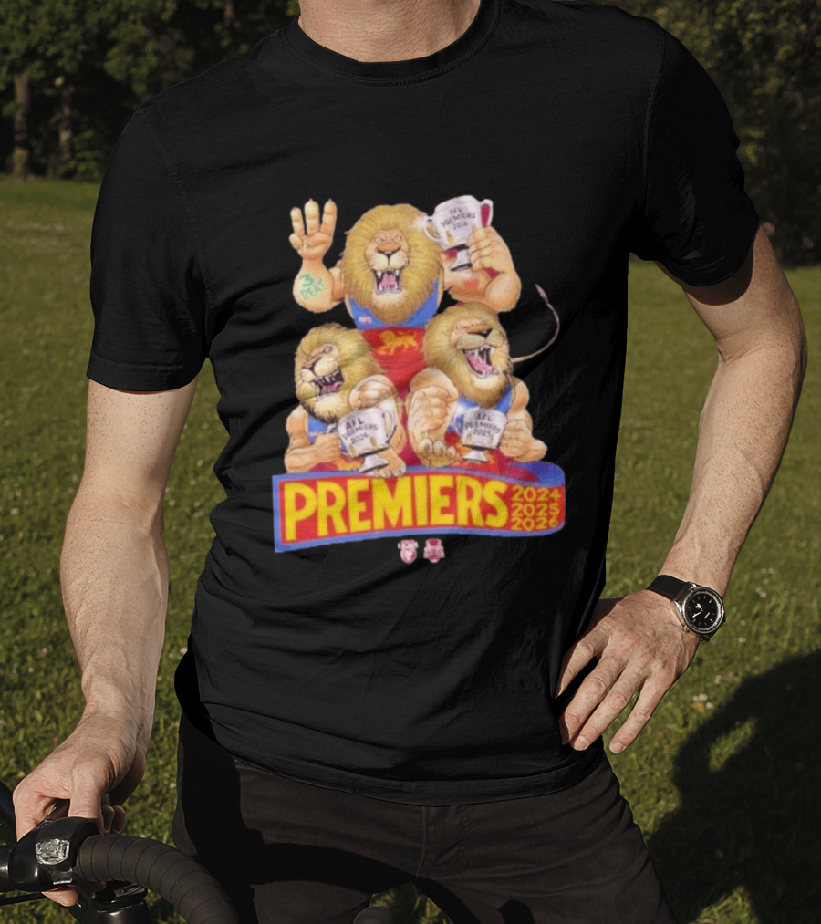 Brisbane Lions AFL Premiers 2024 2025 2026 Mark Knight T-Shirt