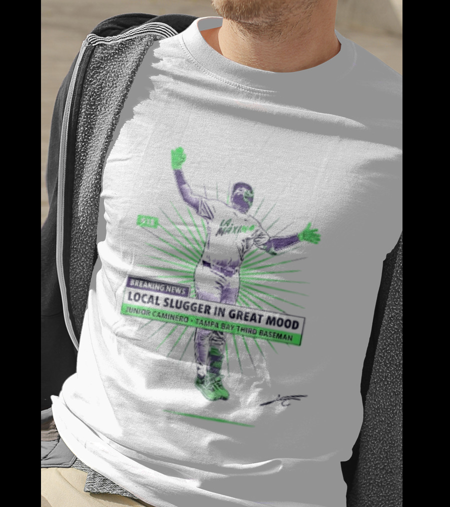 Junior Caminero Tampa Bay Third Baseman Local Slugger In Great Mood T-Shirt