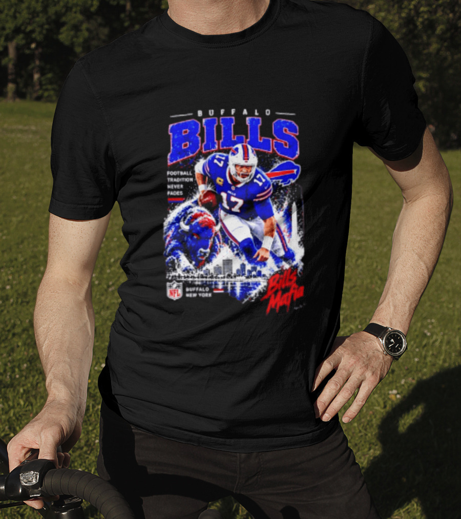 Buffalo Bills Football Tradition Never Fades Bills Mafia NFL Buffalo New York Team Skyline T-Shirt