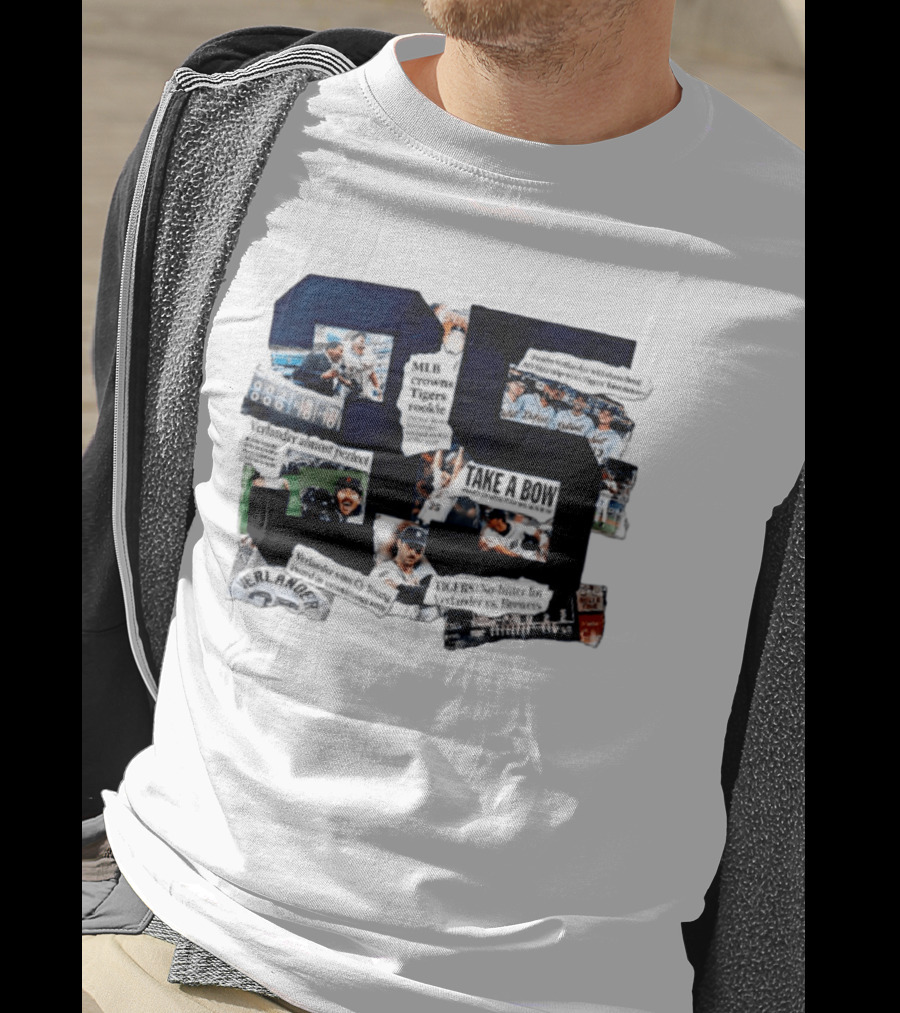 Justin Verlander MLB Crowns Tigers Rookie No Hitter Collage 35 T-Shirt