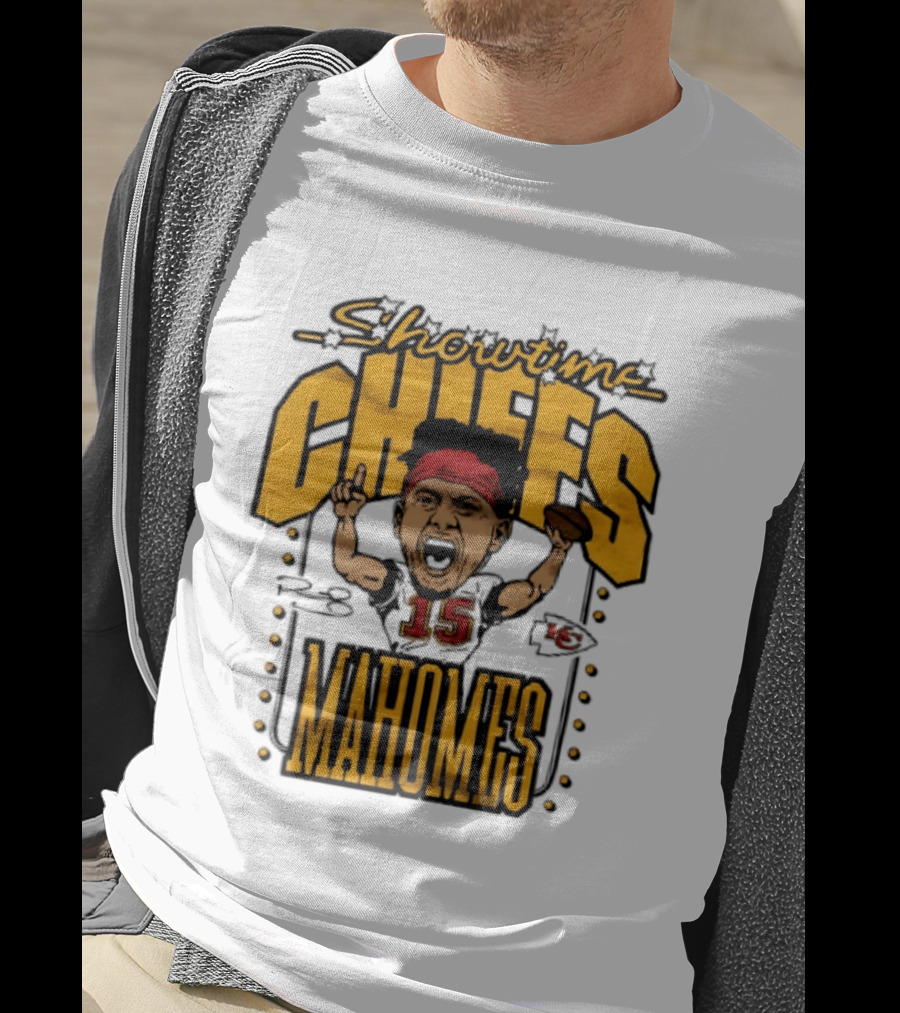 Showtime Chiefs Patrick Mahomes 15 Caricature T-Shirt