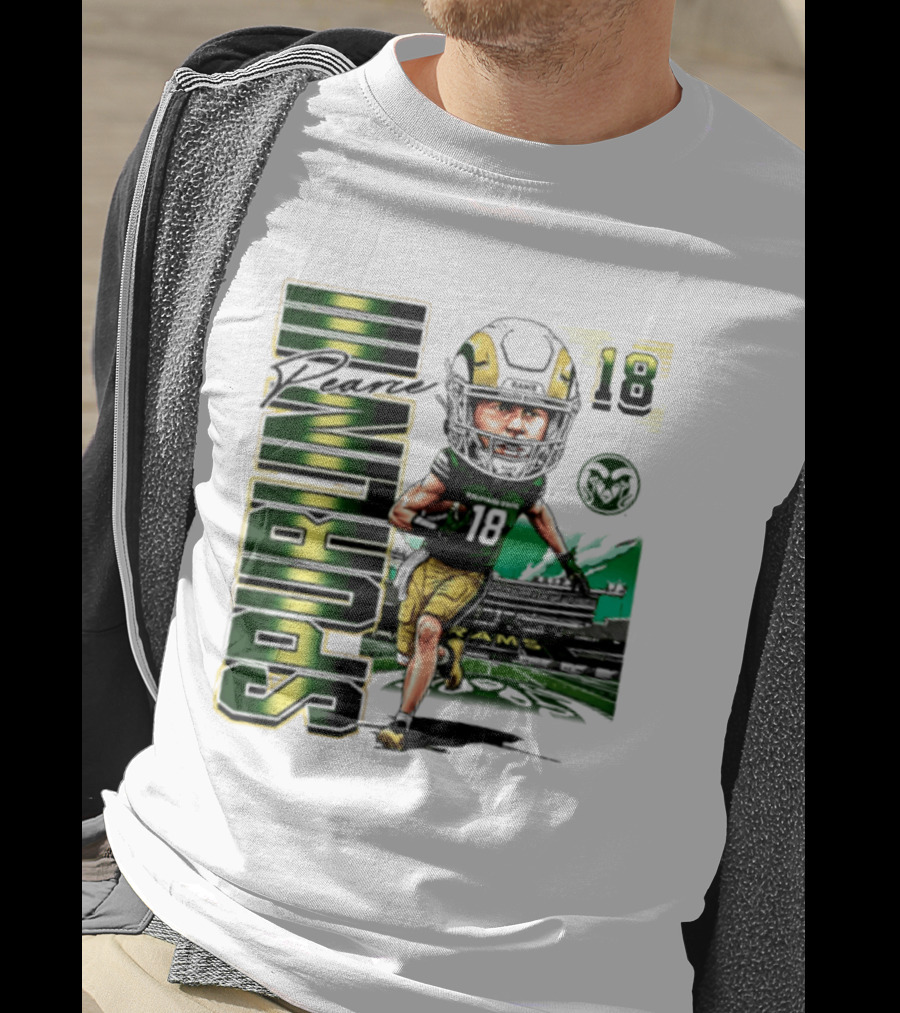 Pearce Spurlin III 18 Colorado State Rams NCAA Football Caricature T-Shirt