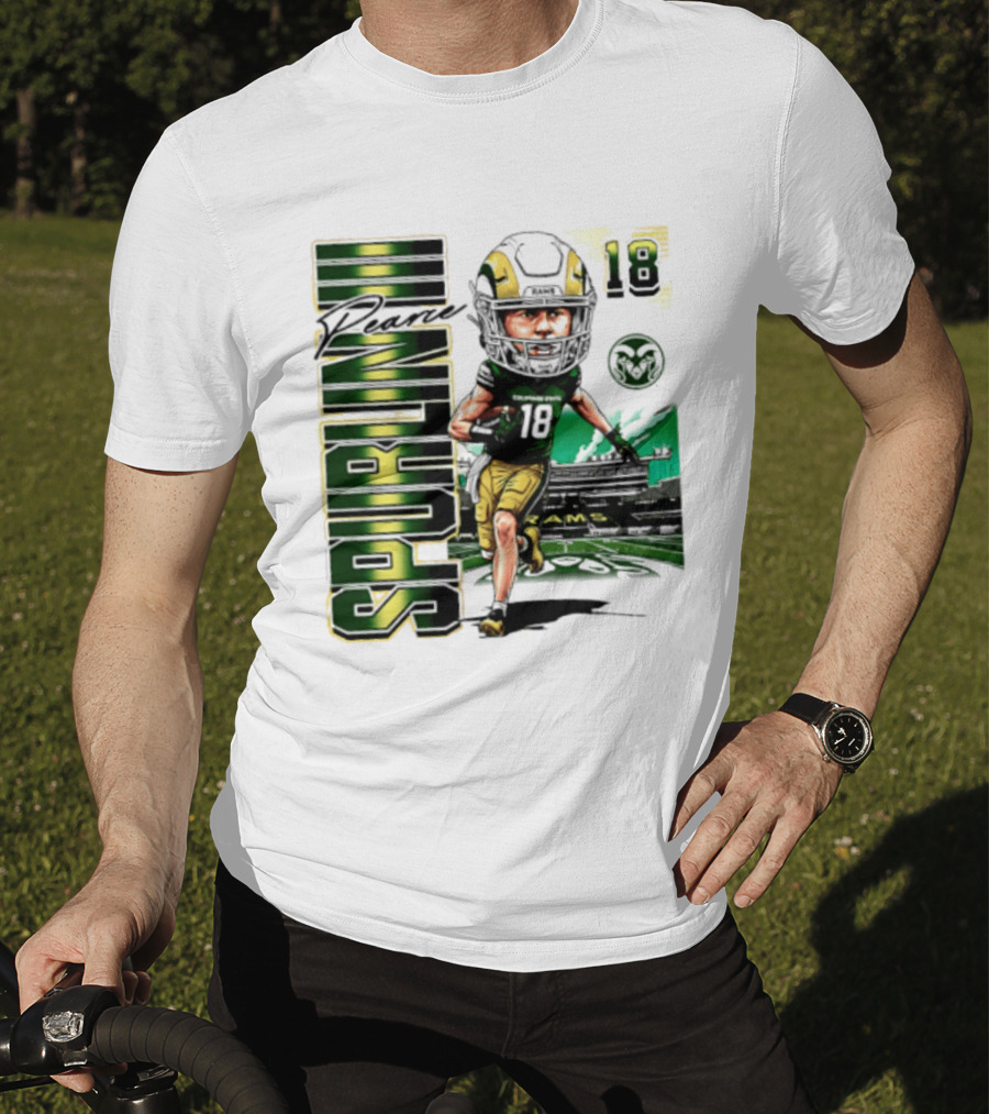 Pearce Spurlin III 18 Colorado State Rams NCAA Football Caricature T-Shirt