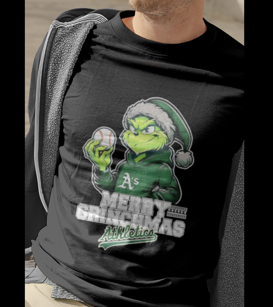 Merry Grinchmas Athletics Baseball Christmas 2026 T-Shirt