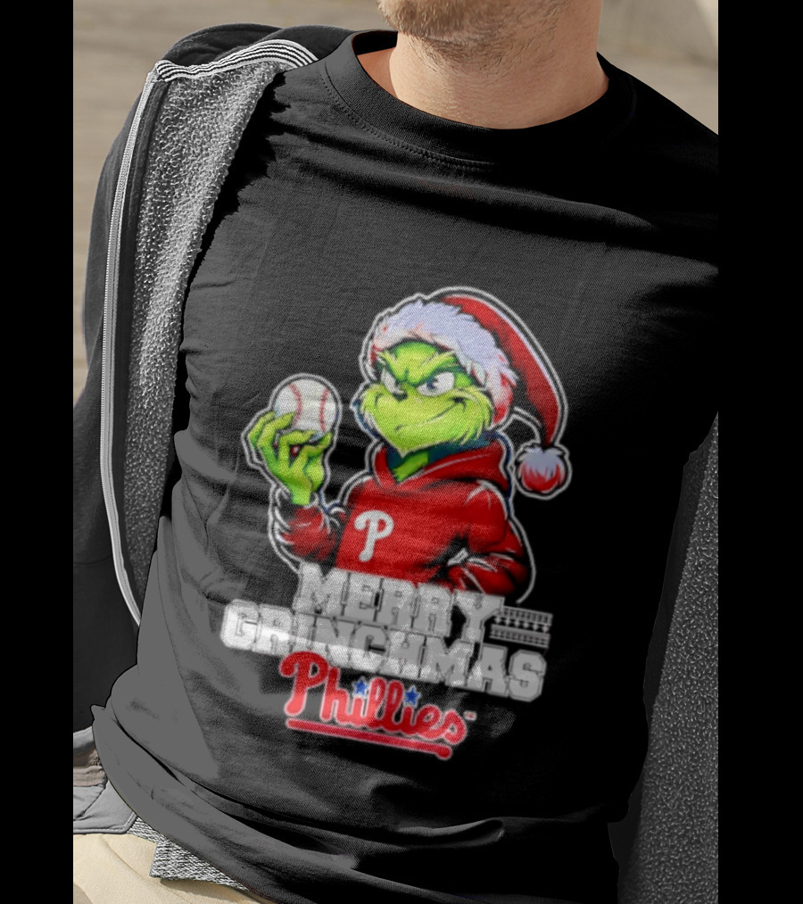 Merry Grinchmas Philadelphia Phillies Baseball Christmas 2026 T-Shirt