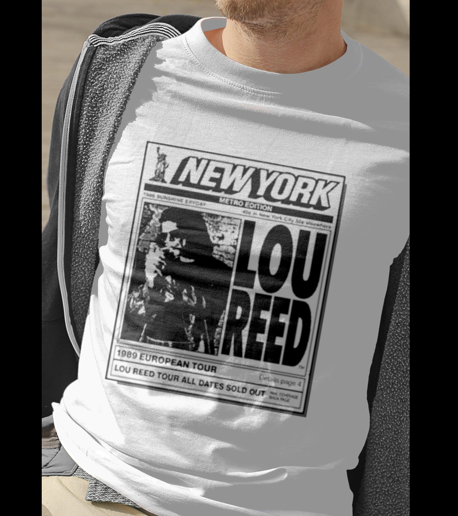 New York Metro Edition Lou Reed 1989 European Tour All Dates Sold Out T-Shirt