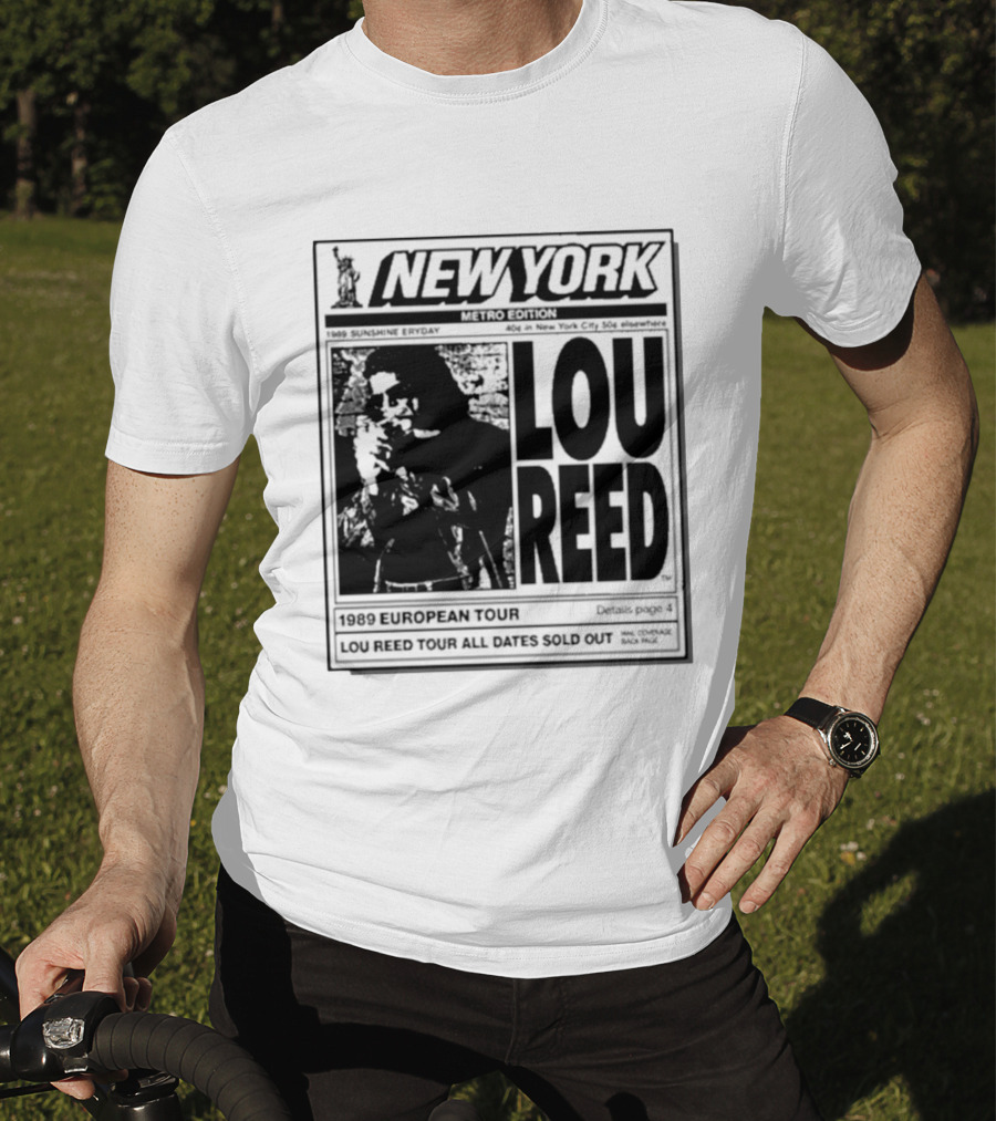 New York Metro Edition Lou Reed 1989 European Tour All Dates Sold Out T-Shirt