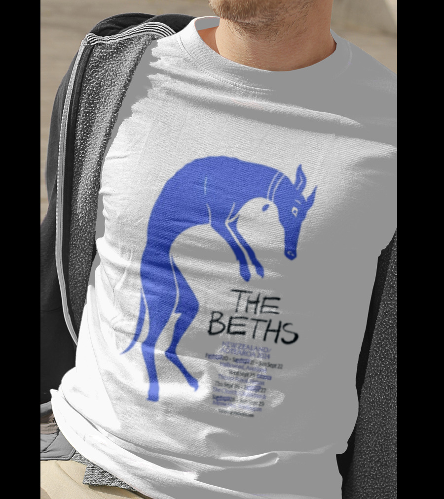 The Beths New Zealand Aotearoa 2024 Tour Blue Jumping Dog T-Shirt