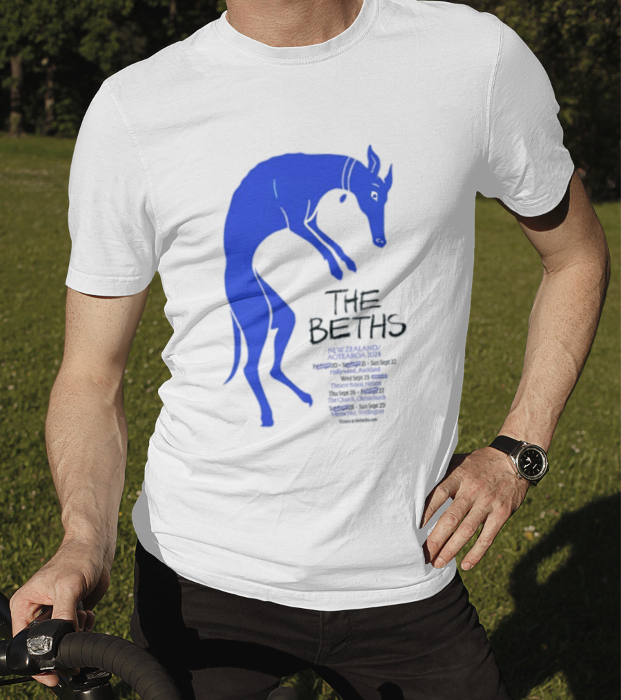 The Beths New Zealand Aotearoa 2024 Tour Blue Jumping Dog T-Shirt