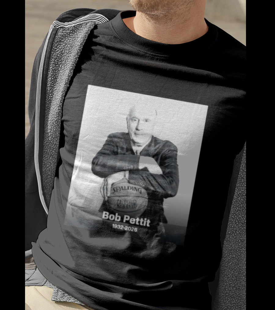 Bob Pettit 1932 2026 Spalding NBA Naismith Hall Of Famer T-Shirt