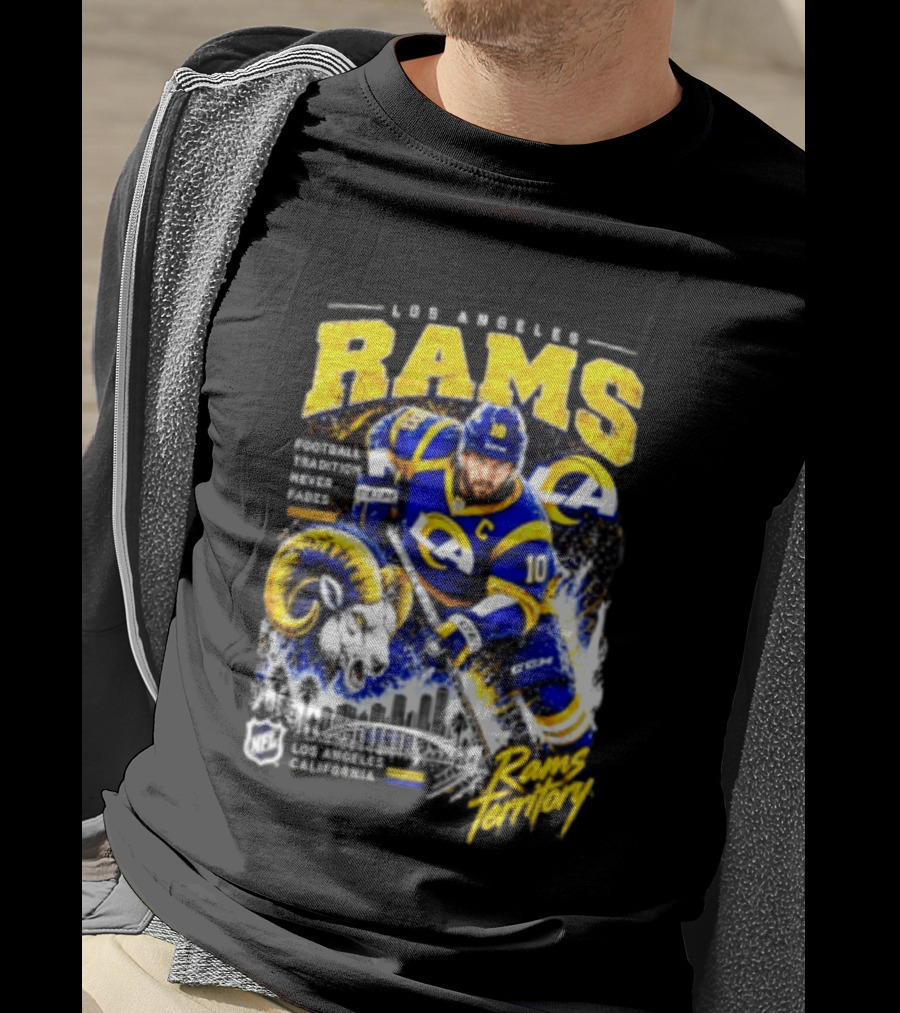 Los Angeles Rams Football Tradition Never Fades Rams Territory California NFL Skyline T-Shirt