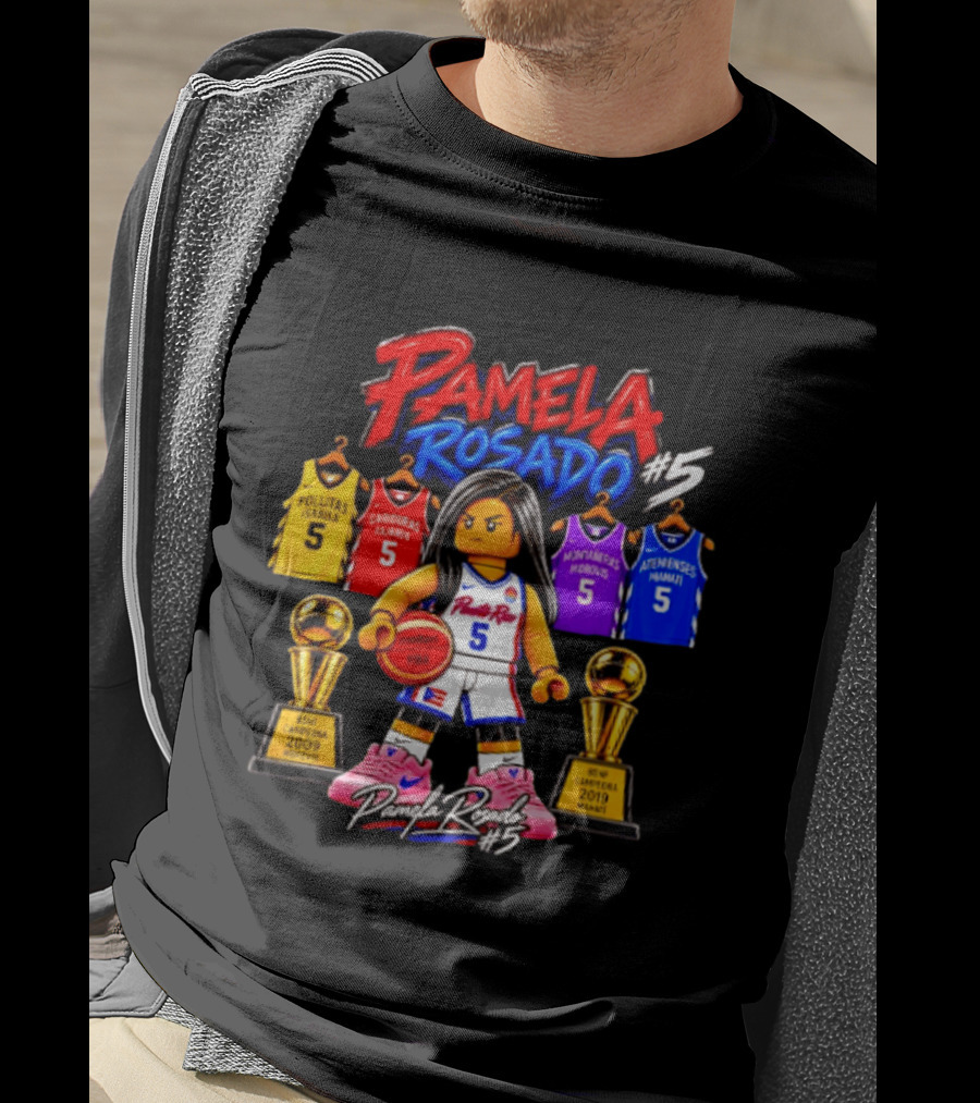 Pamela Rosado #5 Puerto Rico Champion Legacy Basketball Jerseys And Trophies T-Shirt