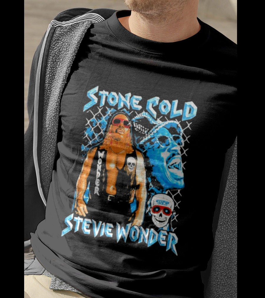 Stone Cold Stevie Wonder Collaboration Red Sunglasses T-Shirt