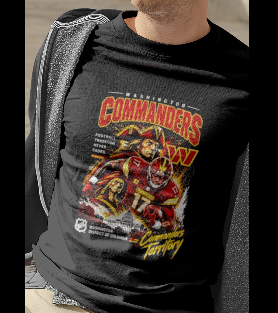 Washington Commanders Football Tradition Never Fades Commanders Territory Washington DC Skyline T-Shirt